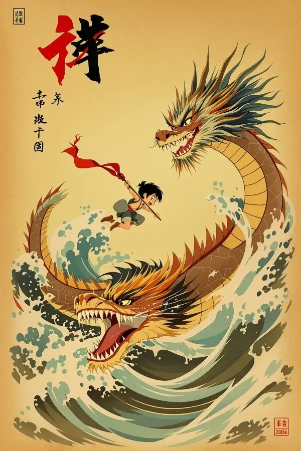 哪吒闹海 经典影视海报